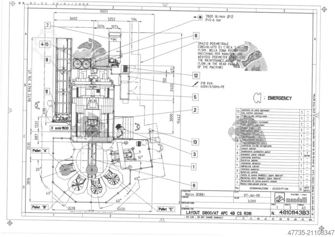 Universellt bearbetningscenter MANDELLI Spark 1600 AT,A70/1400