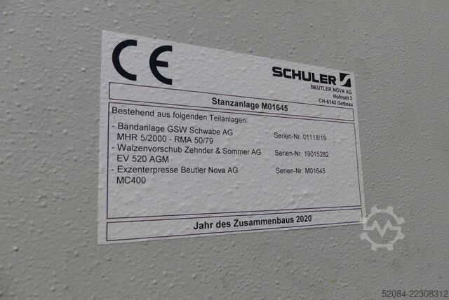 SCHULER Presă excentrică MC 400 SCHULER Exzenterpresse MC400