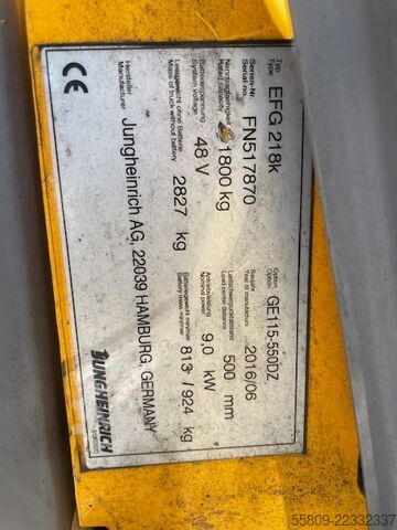 Električni viljuškar za 3 točka Jungheinrich EFG 214K  // Halbkabine