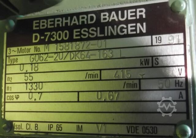 Tandwielmotor 0,18 kW 55 tpm Bauer G062-20/DK64-163L