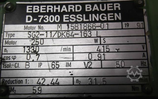 Tandwielmotor 0,25 kW 31,5 tpm Bauer SG2-11/DK64-163L