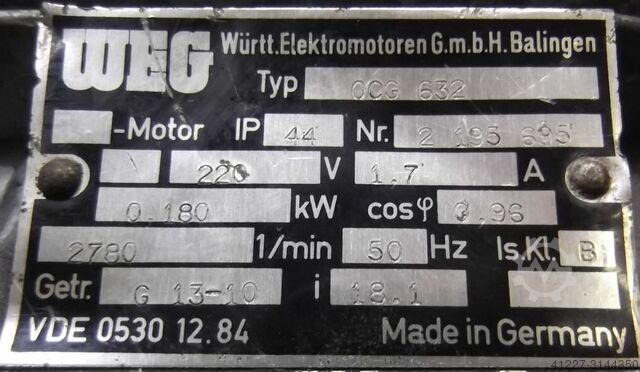 Dişli motor 0.18 kW 153 rpm 220V WEG OCG632