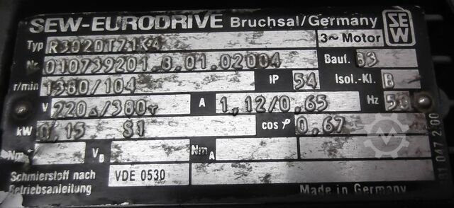 Silnik przekładniowy 0,15 kW 104 obr/min SEW-EURODRIVE R302DT71K4