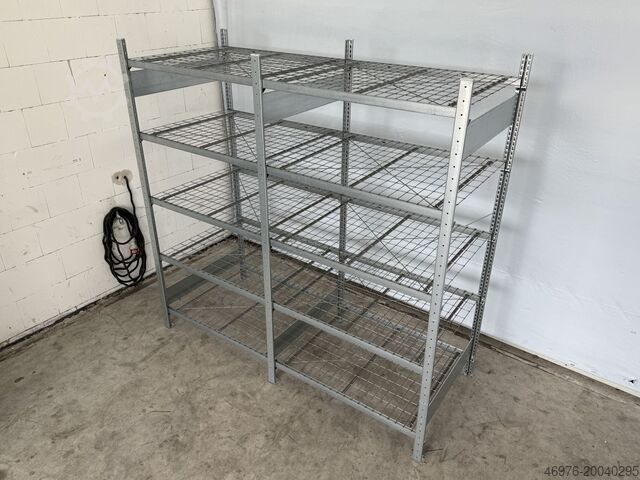 High-bay warehouse shelving META CLIP / Regallänge: 2,15 lfm. Abm.: 2.000 x 835mm/ Gitterrostboden