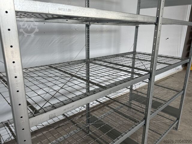 High-bay warehouse shelving META CLIP / Regallänge: 2,15 lfm. Abm.: 2.000 x 835mm/ Gitterrostboden