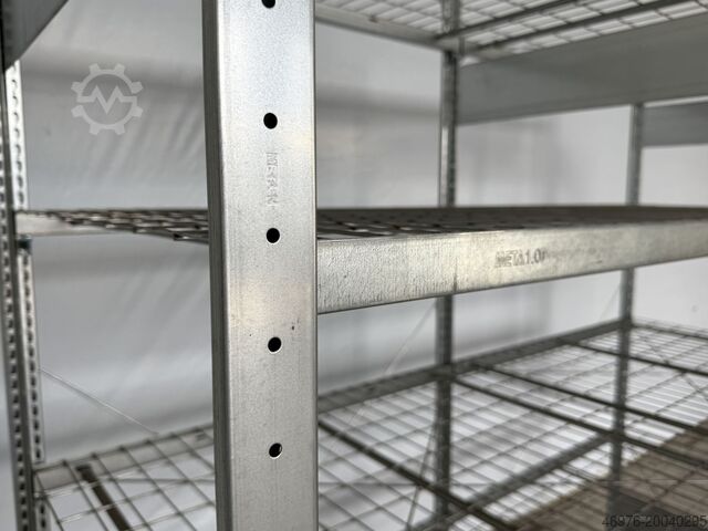 High-bay warehouse shelving META CLIP / Regallänge: 2,15 lfm. Abm.: 2.000 x 835mm/ Gitterrostboden