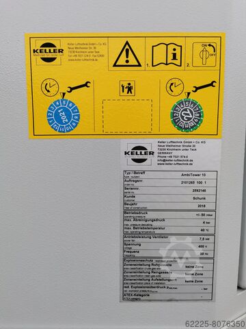 Rookafzuiging, KELLER filtereenheid Keller Lufttechnik AmbiTower 10