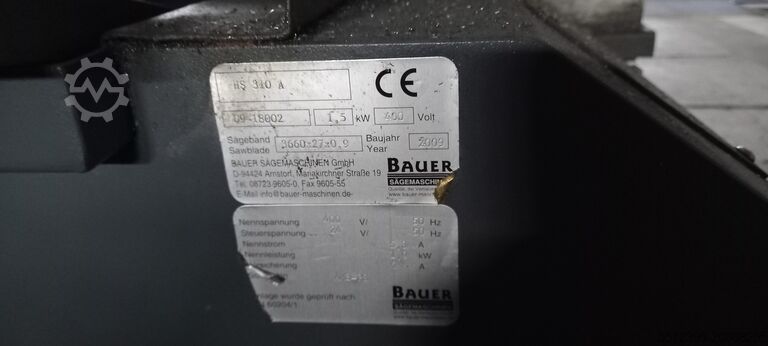 Sierra de cinta automática BAUER HA 310 A