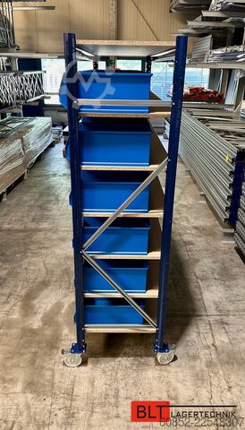 Screw shelf picking shelf Kommissionierwagen Regalwagen Rollwagen inkl. 36 x Sichtlagerkiste