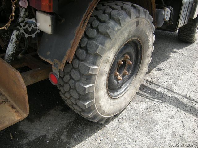 Furgone ribaltabile a tre lati MERCEDES-BENZ Unimog U1250 mit Kran MKG 105