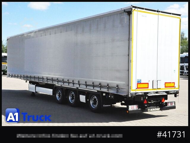 Open semitrailer with tarp KRONE SD, Mega,Lift, Staplerhalterung, Lenkachse