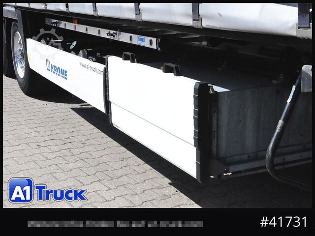 Open semitrailer with tarp KRONE SD, Mega,Lift, Staplerhalterung, Lenkachse