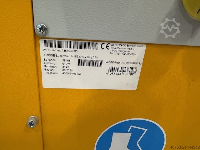 Paletový ovinovač s otevřeným otočným stolem Jungheinrich Ameise Superstretch 152 30 GV mas3Ph