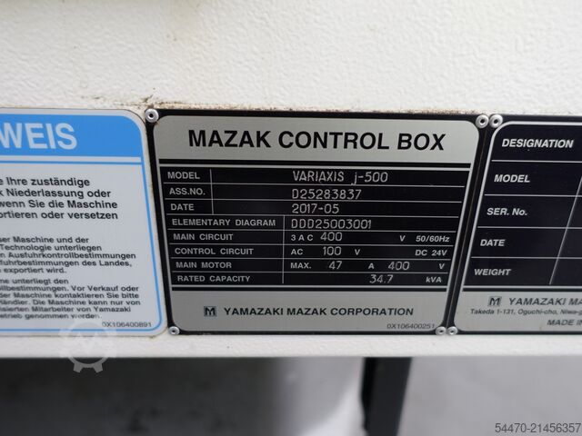 5-Achsen-Bearbeitungszentrum MAZAK VARIAXIS J-500
