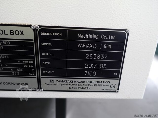 5-Achsen-Bearbeitungszentrum MAZAK VARIAXIS J-500
