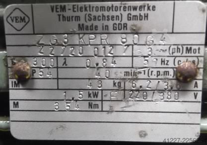 Getriebemotor 1,5 kW 40 U/min VEM ZG3KPR80G4