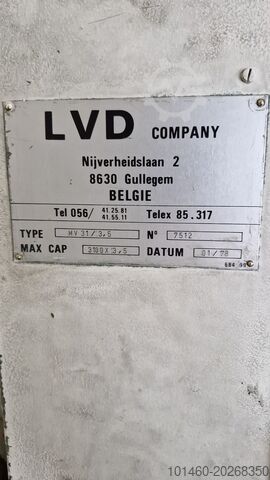 Hydraulische guillotineschaar knipbank LVD mv 31/3.5