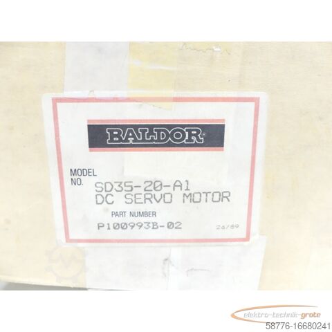 Baldor Motor Baldor SD35-20-A1 DC Servo Motor SN:P100993B ! -