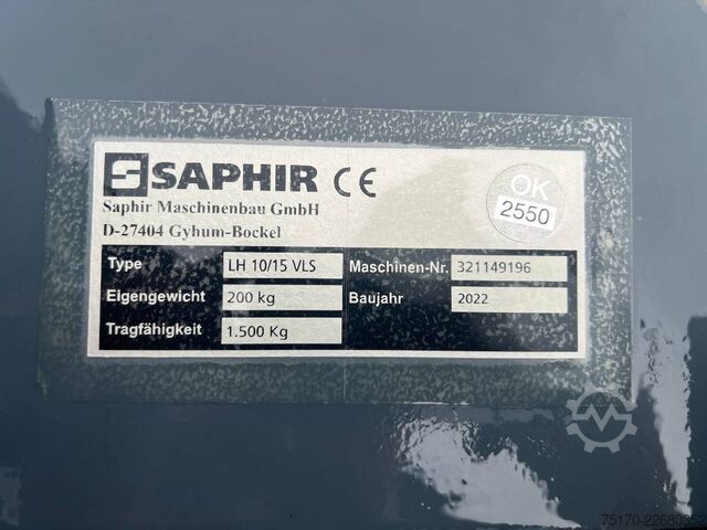 Saphir Lasthaken / JCB Q-Fit Aufnahme / 1.500 kg / 2022 Saphir Lasthaken / JCB Q-Fit Aufnahme / 1.500 kg / 2022