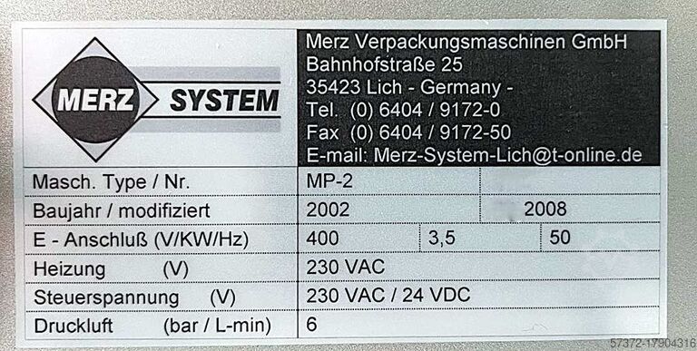 Sachet verpakkingsmachine Merz MP-2