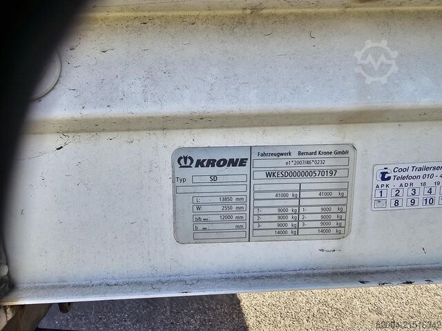 2013 KRONE SD| DACH PRZESUWNY | OSIE KRONE/VALKX | PRZYCZEPA HOLENDERSKA | APK 11-07-2026. KRONE SD| SLIDING ROOF |  KRONE/VALKX AXLES| DUTCH TR...