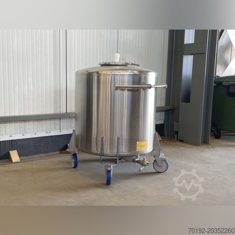 920 liter mobiele opslagtank van V2A roestvrij staal S17135