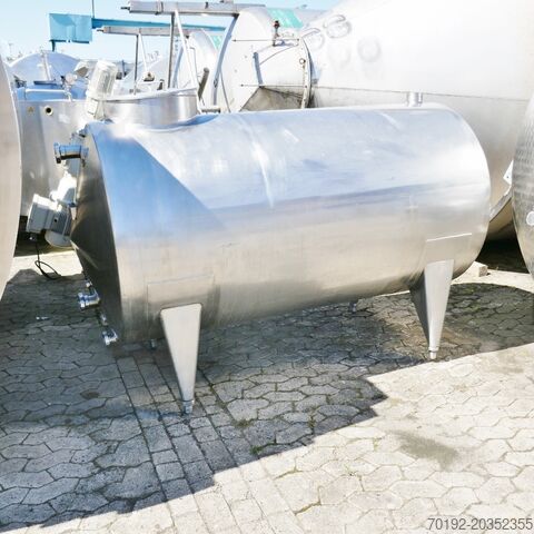 2000 liter horizontal storage tank, Aisi 304 ALFA-LAVAL B0008