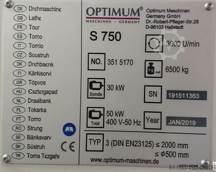 Centersvarv Optimum OPTIturn S 750