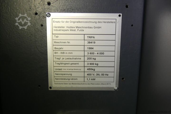 Hubtex - Rolpaternoster Hubtex TRPA