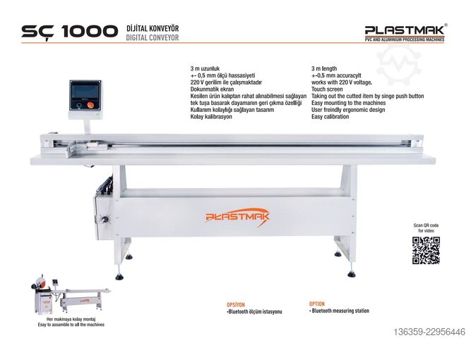  PLASTMAK PVC ALÜMİNYUM İŞLEME MAKİNALARI S.Ç. 1000 LONG