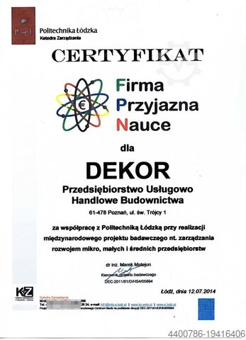 Fresatrice per giunti di dilatazione e scanalature nel calcestruzzo Dekor PUHB Frezarka do betonu