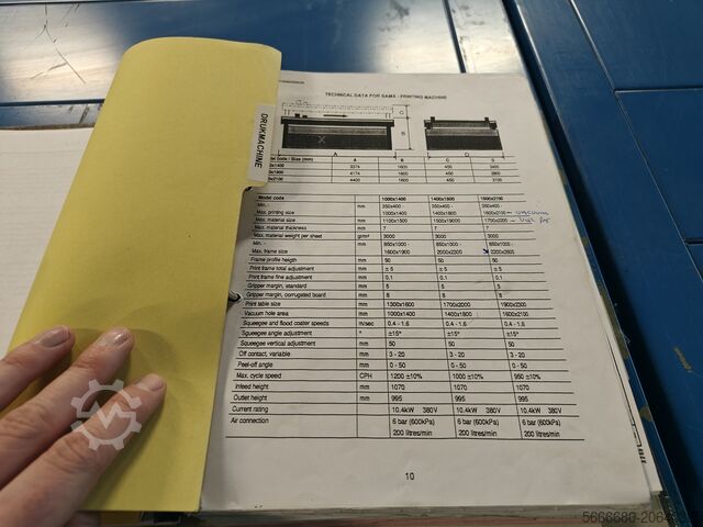 Machine de Sérigraphie 1 Couleur 160x210 cm SVECIA SAM II X / SHJD / SAB-B / HTB Heron