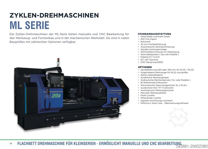 Tokarka - sterowana cyklicznie Milltronics/ Hurco Group (NEU-Maschine) ML26II-120