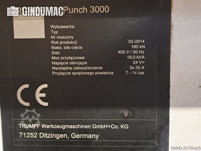 CNC Punching Machine TRUMPF Trupunch 3000 S11