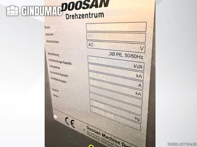 Horizontale draaimachine DOOSAN LYNX 2100LYA