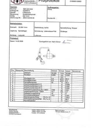 Wrzeciono wysokiej prędkości + sterowanie Hauser KM 7.0/V/0059