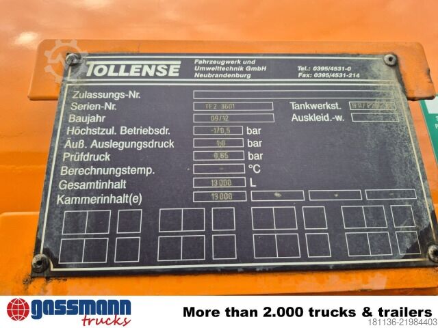 Gatusopmaskin Mercedes-Benz Actros 2636 6x4, Tollense Saugwagen ca. 13m³