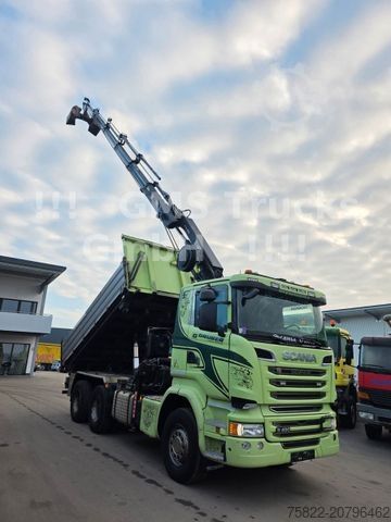 Driezijdige kipper SCANIA R490 / 6X4 / Blatt / 18m Hiab Kran