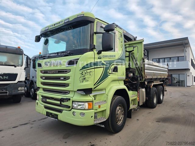 Driezijdige kipper SCANIA R490 / 6X4 / Blatt / 18m Hiab Kran