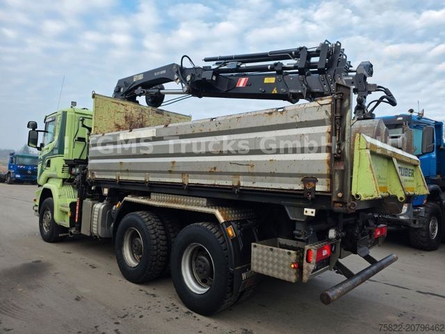 Driezijdige kipper SCANIA R490 / 6X4 / Blatt / 18m Hiab Kran