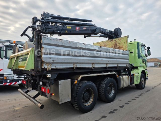 Driezijdige kipper SCANIA R490 / 6X4 / Blatt / 18m Hiab Kran