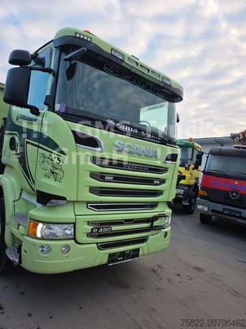 Driezijdige kipper SCANIA R490 / 6X4 / Blatt / 18m Hiab Kran