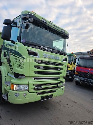 Kiepwagen SCANIA R490 / 6X4 / Blatt / 18m Hiab Kran