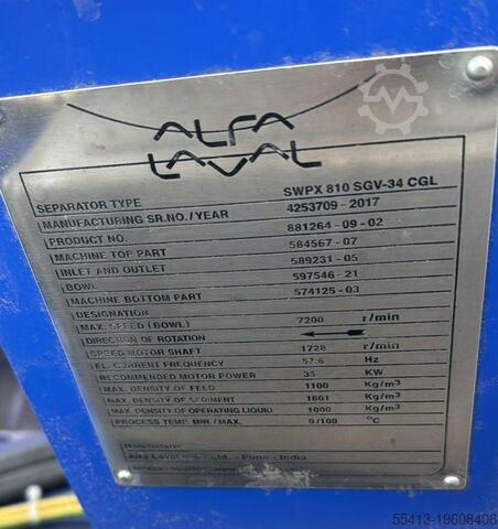 Clarificador - Centrífuga Alfa Laval SWPX 810 SGV-34CGL