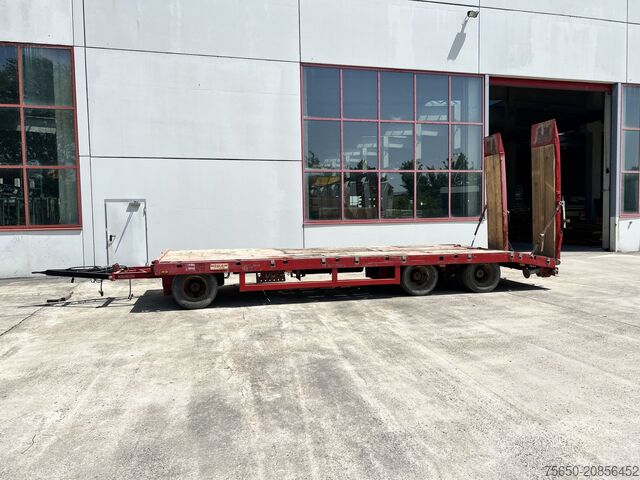 Low loader trailer t3 3 Achs Tiefladeranhänger mit gerader Ladefläche
