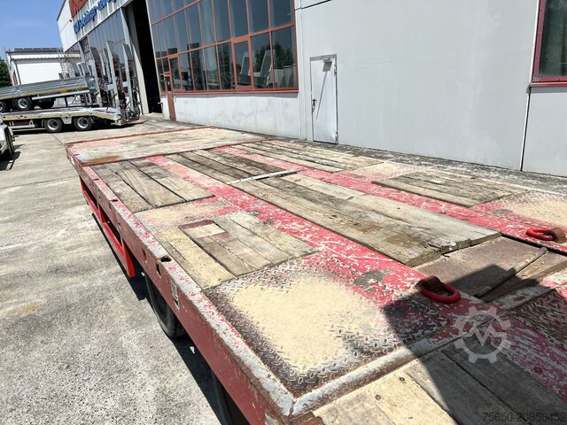 Low loader trailer t3 3 Achs Tiefladeranhänger mit gerader Ladefläche