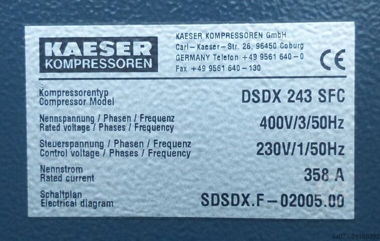 Csavarkompresszor DSDX243SFC Kaeser DSDX243SFC