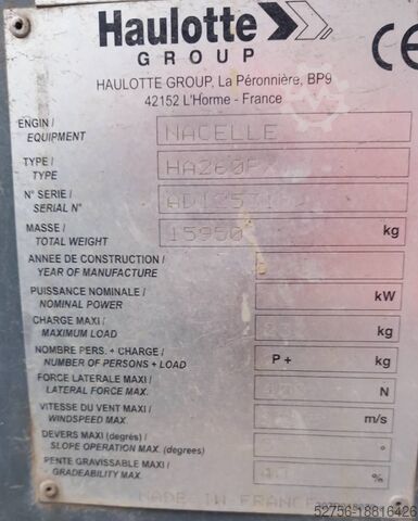 Plate-forme de travail télescopique articulée Haulotte HA 260 PX