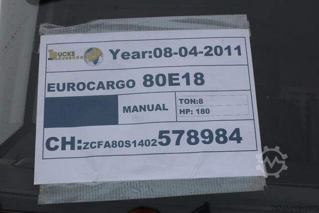 Valiză Iveco Eurocargo 80E18 + MANUAL + EURO 5 + 3 STOELEN