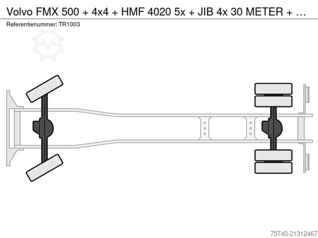 Camión grúa Volvo FMX 500 + 4x4 + HMF 4020 5x + JIB 4x 30 METER +...